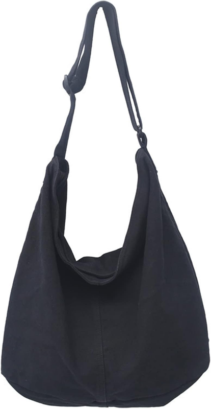 Aesthetic Cute Bag School Vintage Black Canvas Crossbody Shoulder Laptop Bag9