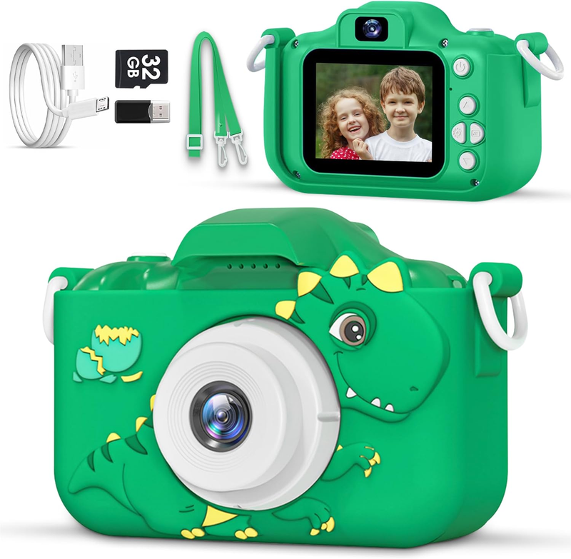 Kids 1080P HD Video Camera Toy w/ Dual Lens Games 32GB SD Card Ages 3 90