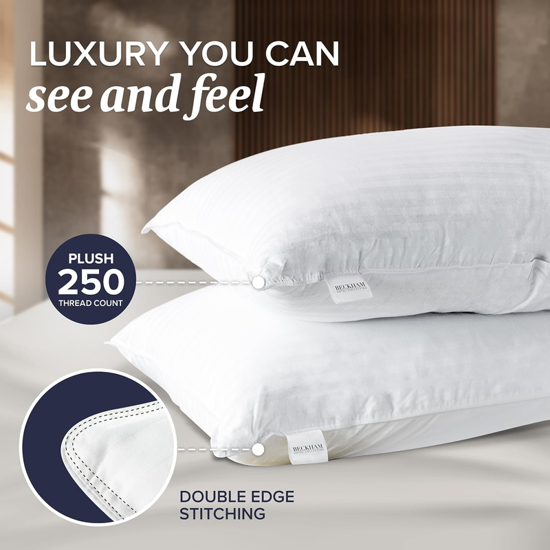Beckham Hotel Collection Bed Pillows Standard Queen Set of 2 Down Alternative2