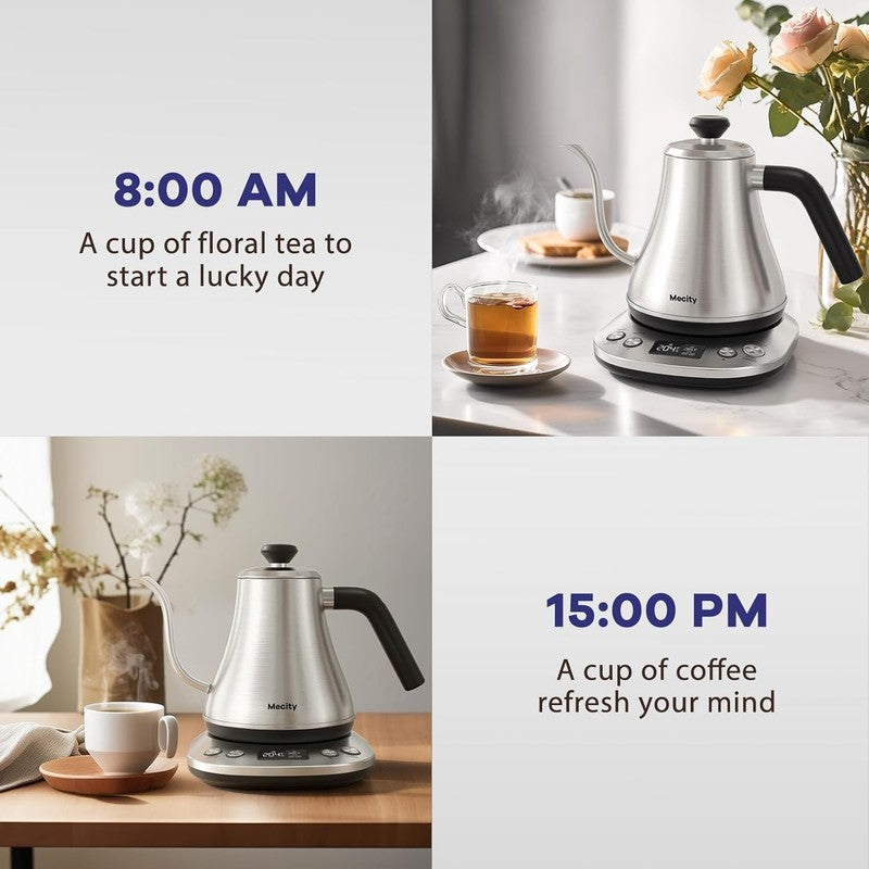Gooseneck Electric Kettle 0.8L 1200W Stainless Steel LCD Temp Control Auto Off7