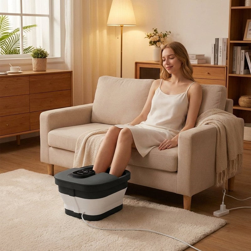Collapsible Foot Spa with Massager and Heat, Foot Spa Massager with Bubble Heat,2