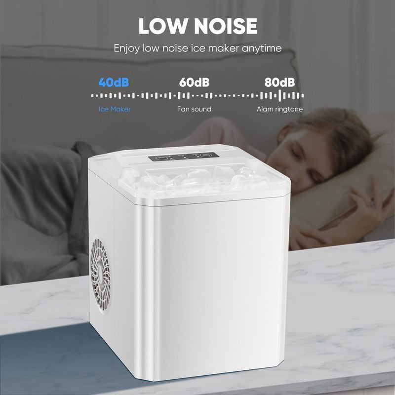 Countertop Ice Maker,9 Cubes in 6 Minutes, Self-Cleaning, with Ice Basket & Scoo2