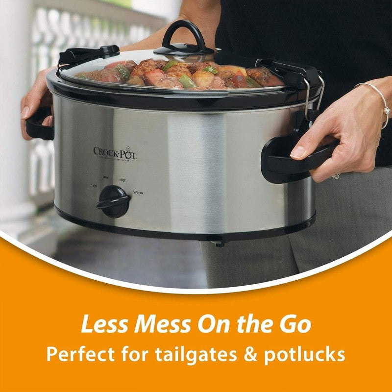 Cook 'N Carry 6Qt Oval Manual Portable Slow Cooker Silver2