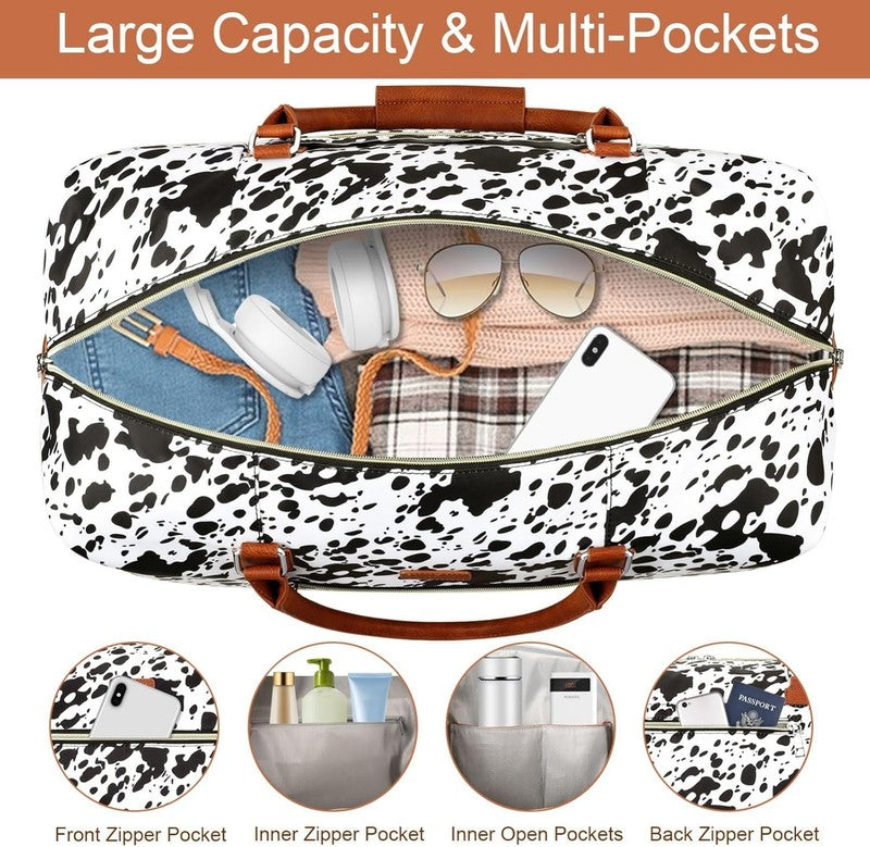 Weekender Bag Women Travel Duffel Carry On Overnight w/ Shoe Compartment Nylon3
