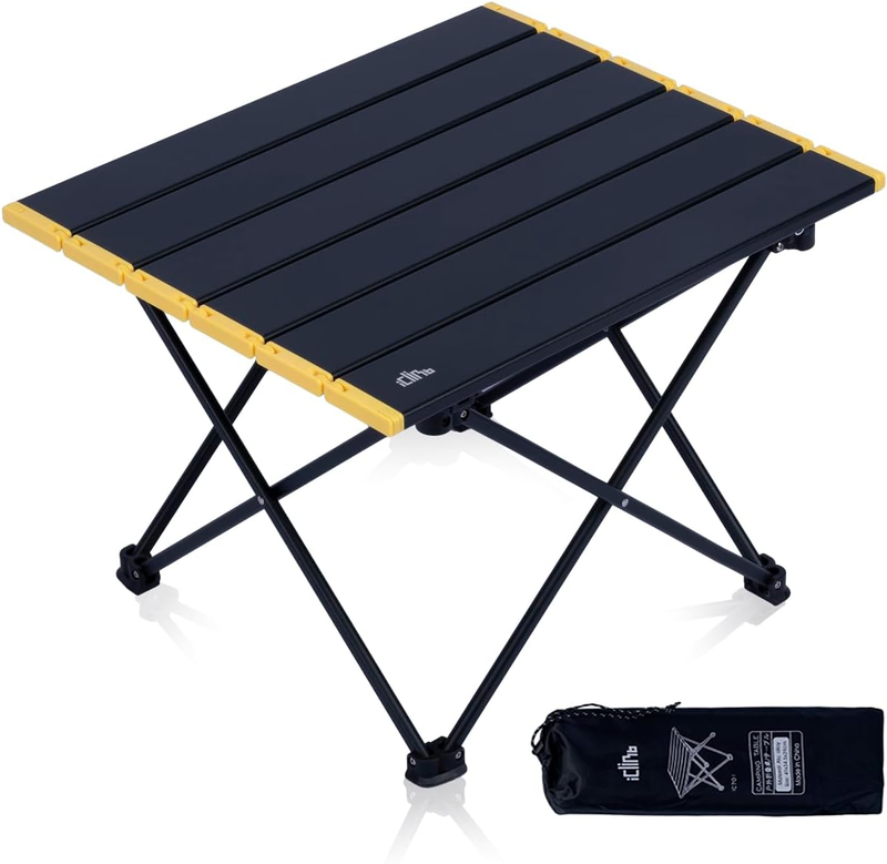 Ultralight Compact Camping Folding Table with Carry Bag (Black   S)0