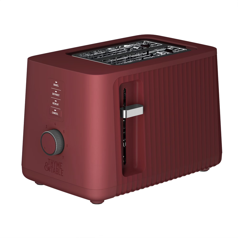 2-Slice Toaster, Extra-Wide Slots with Removable Crumb Tray, Cabernet Red0