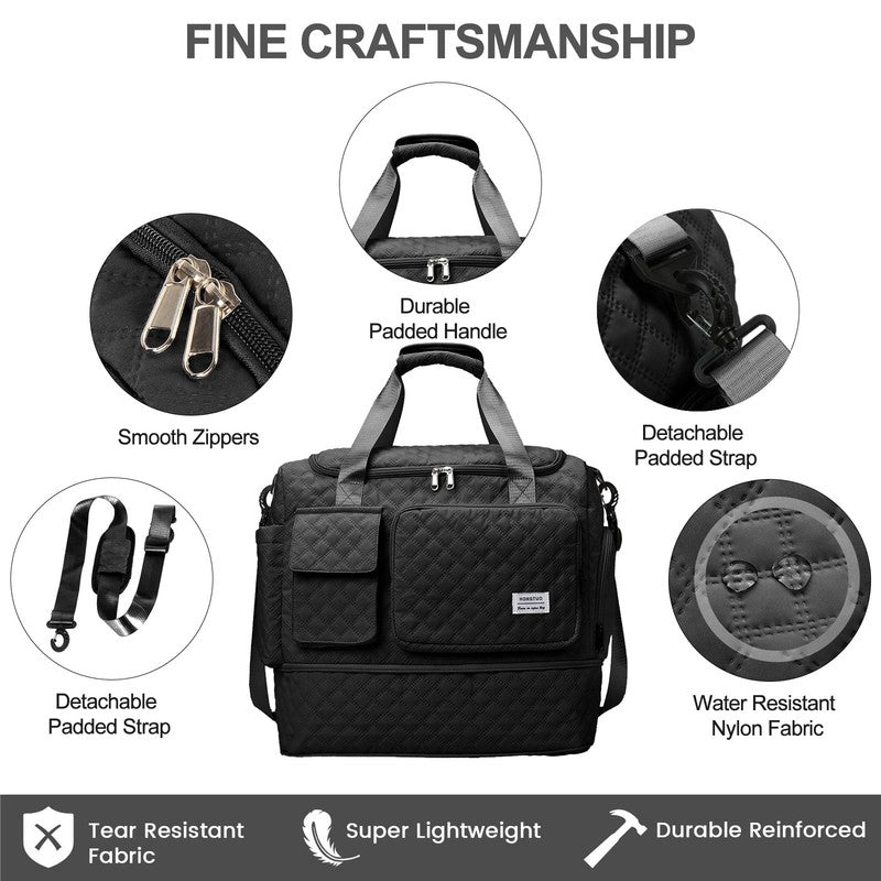Travel Duffle Bag Weekender Bags for Women with Shoe Compartment Carry on Overni6