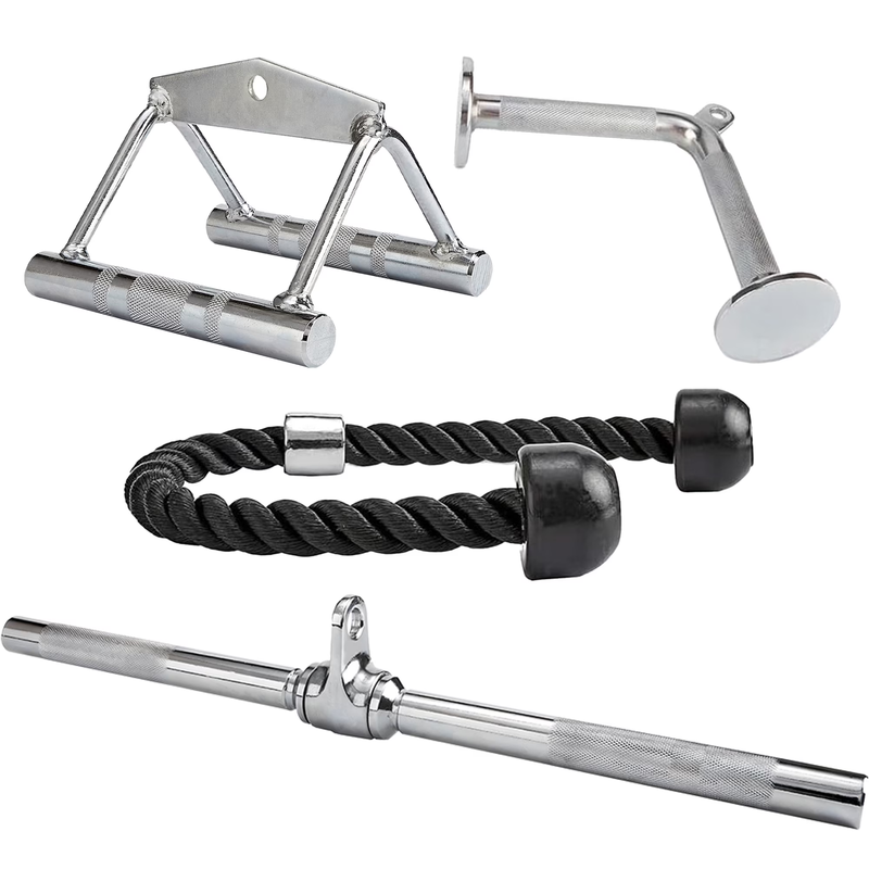 Tricep Cable Attachment Set Lat Pulldown V Handle Rope Gym Accessories7