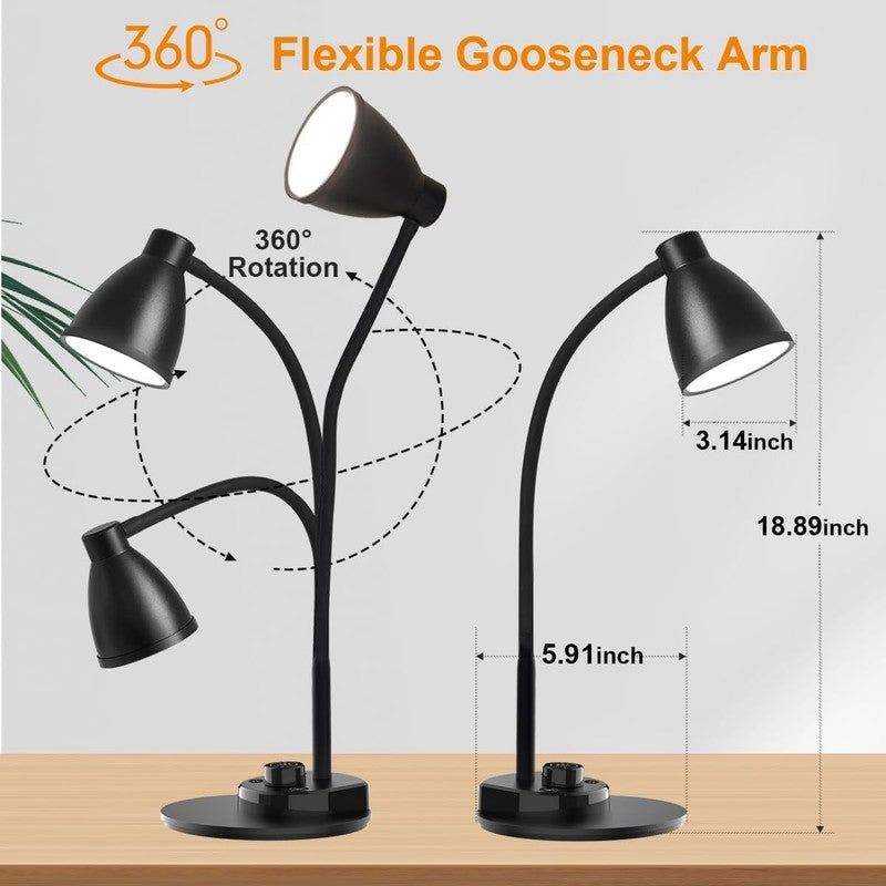 Dimmable LED Desk Lamp with USB Port & Gooseneck for Home & Office Use6