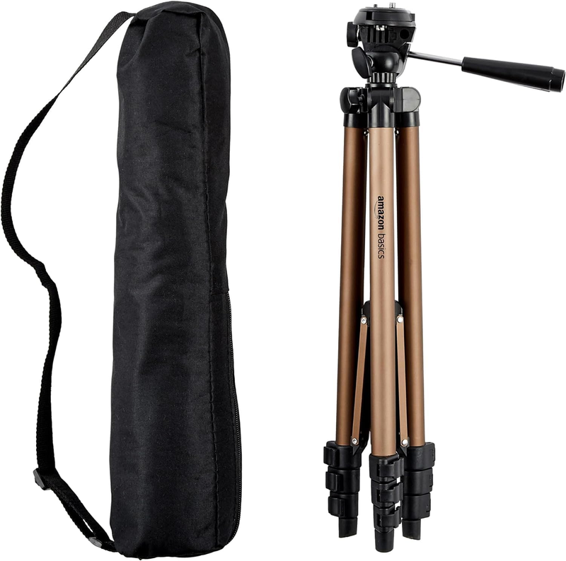 50 Inch Portable Tripod Stand with Bag for Travel Photography   Champagne7