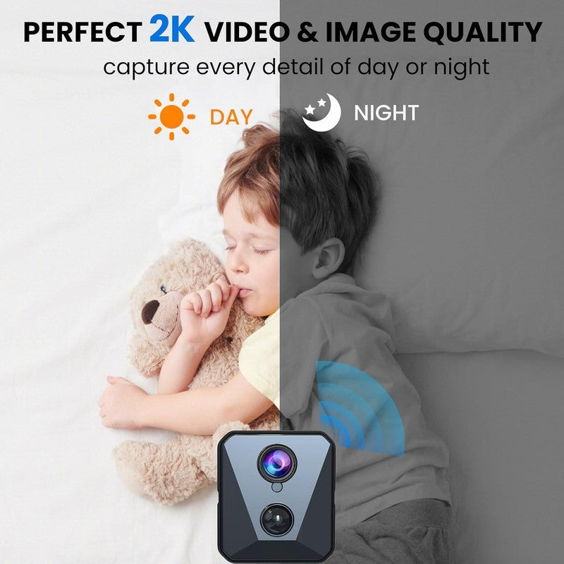 4K HD Mini Security Camera with Night Vision & 100 Days Battery Life4