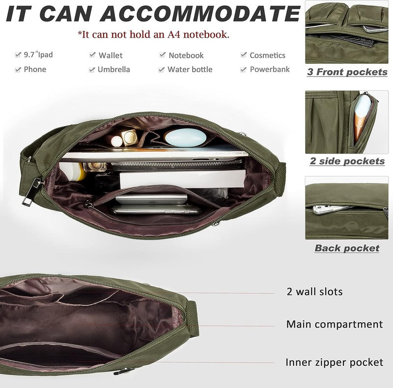 Women Crossbody Bag Waterproof Nylon Lightweight Shoulder Travel Purse Handbag4