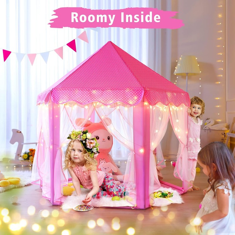 Large Princess Play Tent for Kids with Star Lights - Indoor/Outdoor Fun1