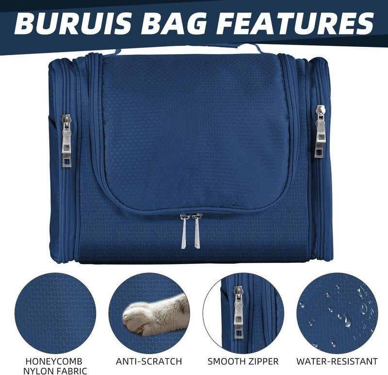 Large Hanging Toiletry Bag Travel Dopp Kit Water-Resistant for Men & Women Blue4