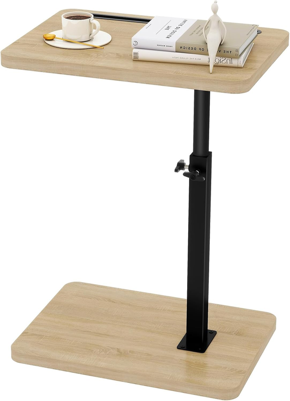 C-Shaped 360° Swivel Adjustable Side Table Natural Wood Sofa/Bed10