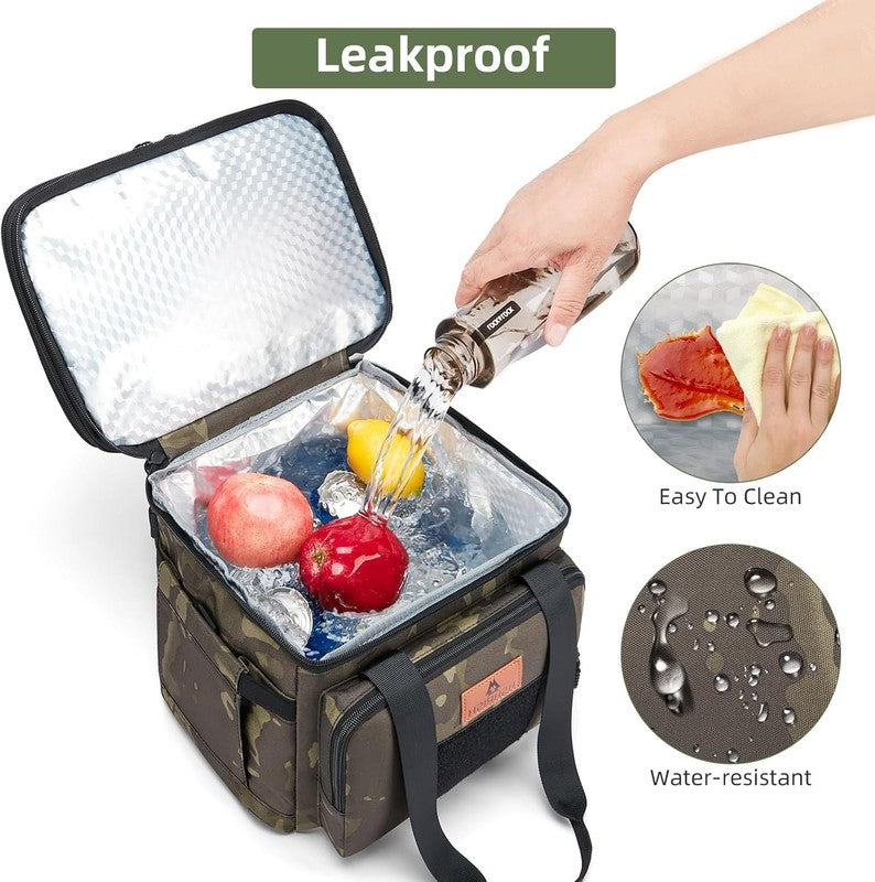 Large Expandable Insulated Lunch Bag 16L/24 Cans Black Camo6