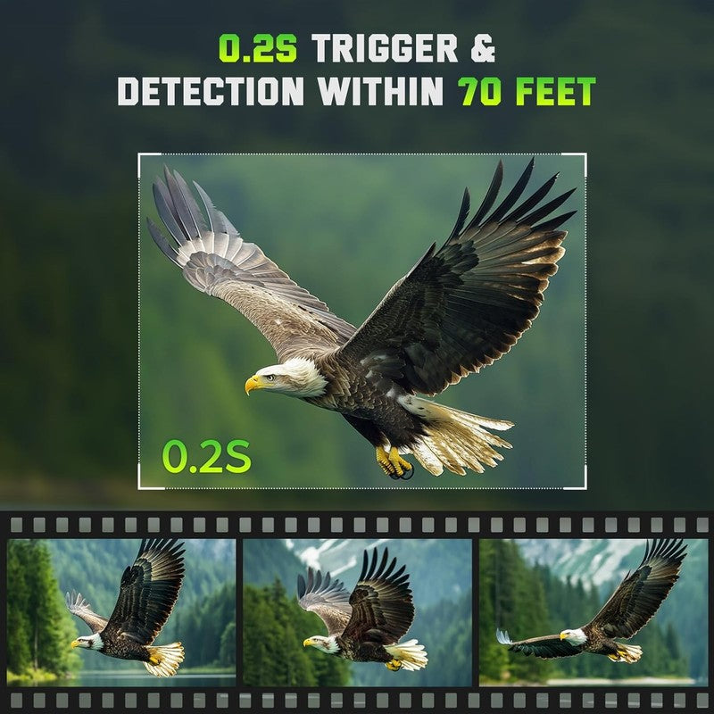 Trail Camera 4K 64MP WiFi Game Cam, Night Vision, Solar, 32GB SD, 0.2S Trigger4