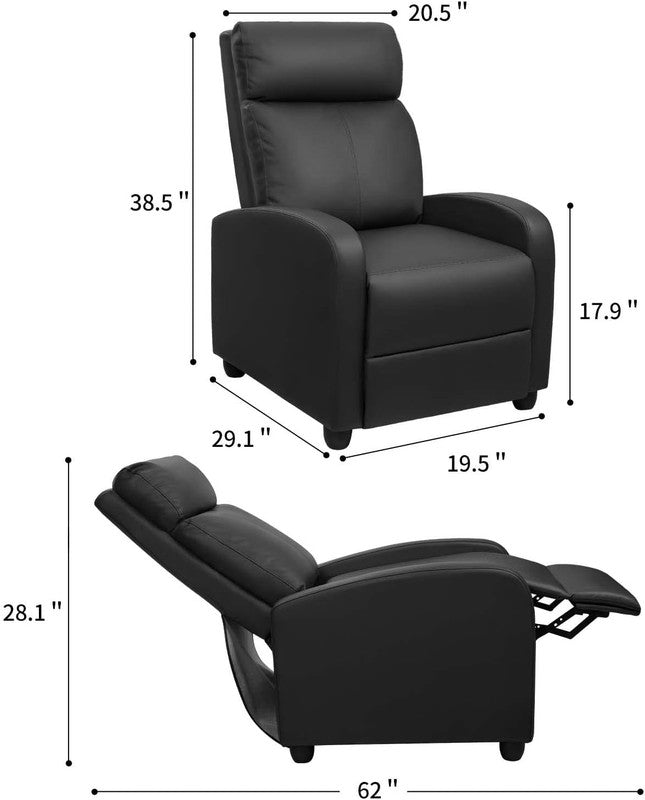 Modern Black Massage Recliner Chair with Padded Cushion for Home Theater2