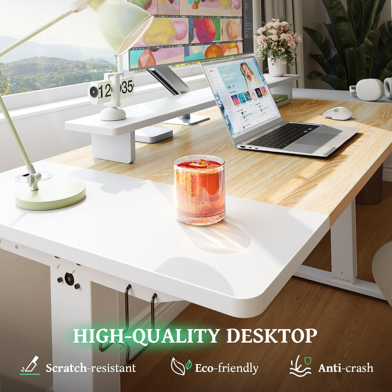 Electric Standing Desk 55x24 Sit Stand Adjustable Desk w/ Memory Presets5