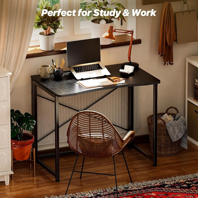31.5" Folding Desk Black   Space Saving, Home Office, Easy Fold, Compact7