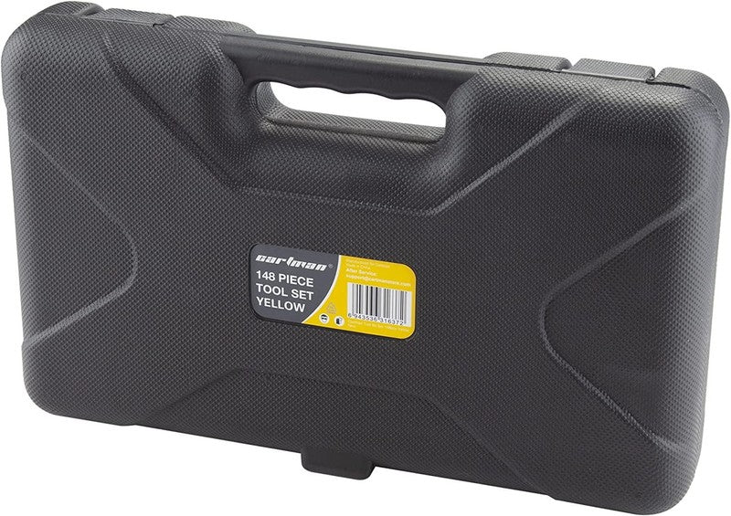 148-Pc Hand Tool Kit with Plastic Toolbox General & Automotive Set Yellow2