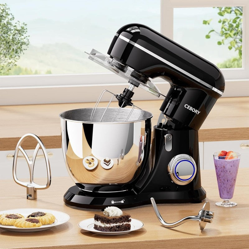 3-in-1 Stand Mixer 6.5QT 660W 10-Speed w/ Dough Hook Whisk Beater4