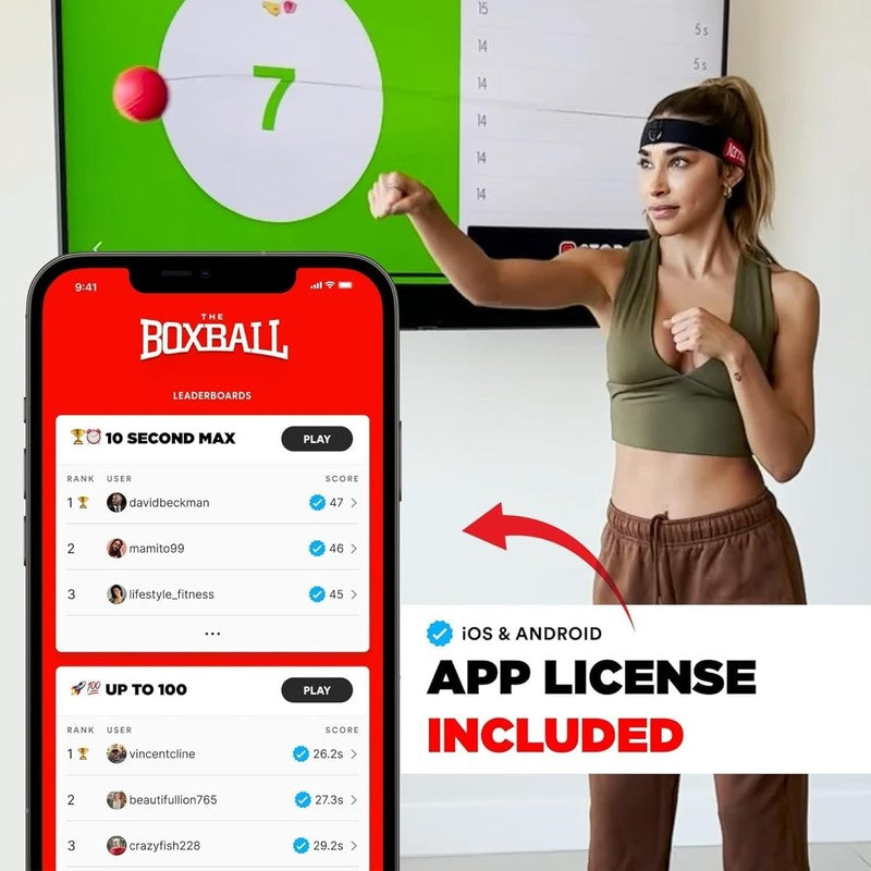  Boxing Reflex Ball - Celebrity-Endorsed Home Workout Game - App-Connected Punc5