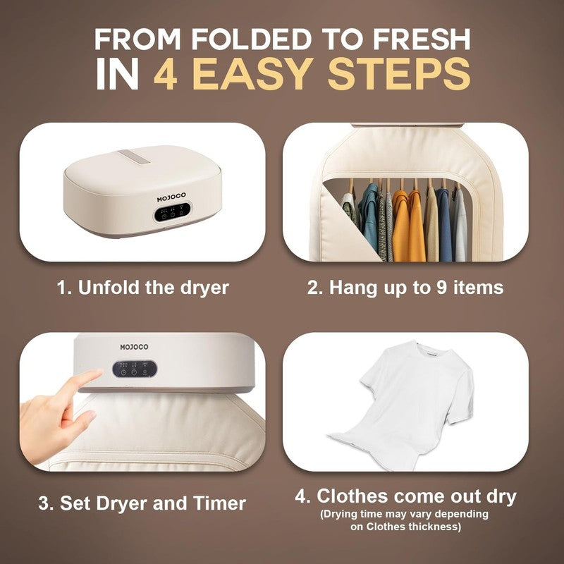 Compact Portable Clothes Dryer - Fast, Quiet, Timer & Wrinkle-Reducing Heat7