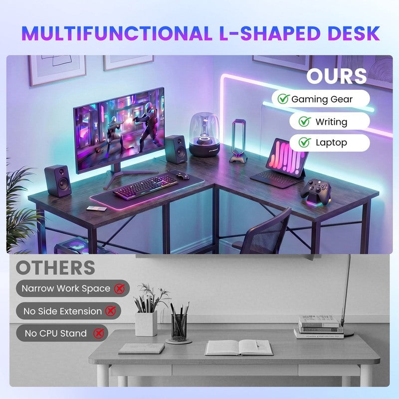50 Inch L Shaped Desk - Computer Desk Corner Desks Gaming Desk PC Table with CPU5