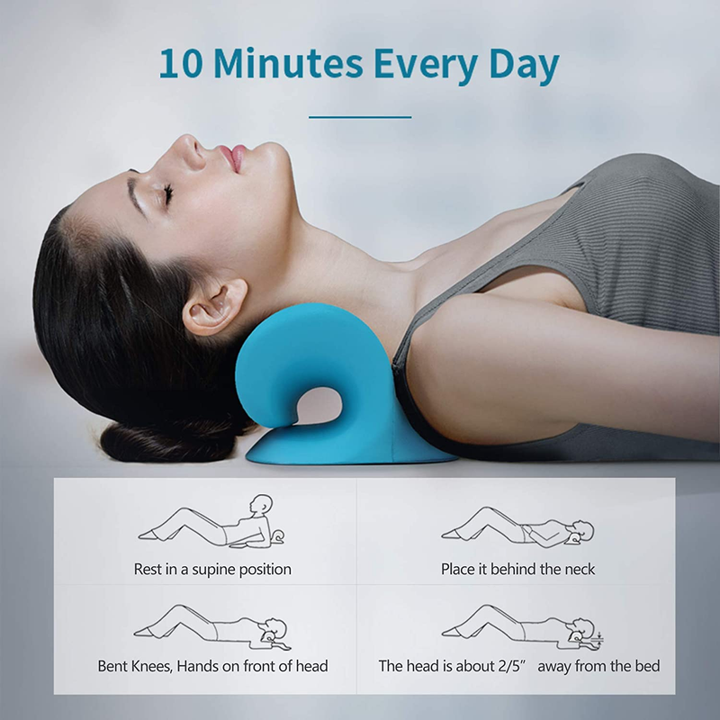 Neck Shoulder Relaxer Cervical Traction Device TMJ Pain Relief Blue5