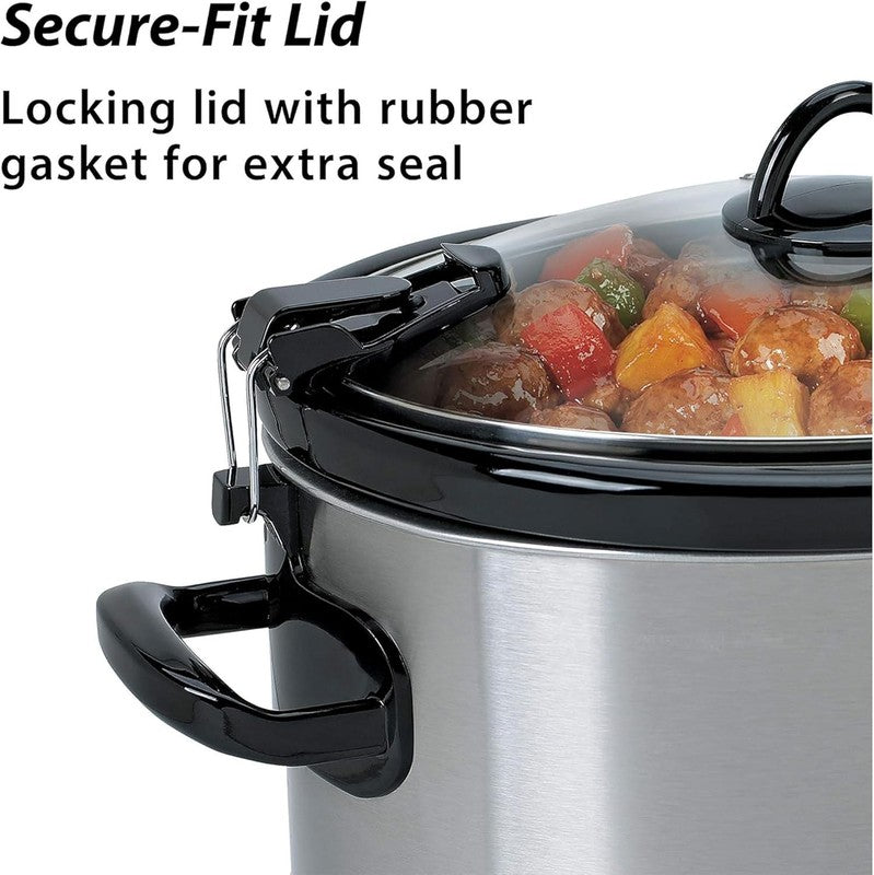 Cook 'N Carry 6Qt Oval Manual Portable Slow Cooker Silver3