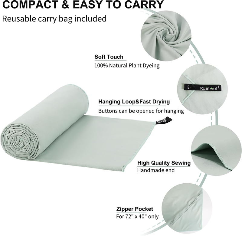 Microfiber Travel Towel Quick Dry Gym Camping Beach Pool Ultra Compact2