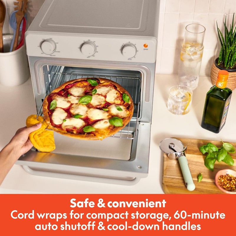 Air Fry Toaster Oven 1700W 7 Presets Dishwasher Safe Trays Oatmilk6