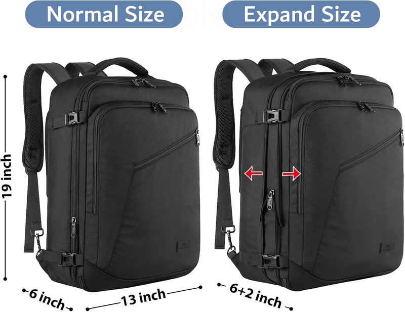 40L Travel Backpack Carry On Expandable Flight Approved Bag Black4