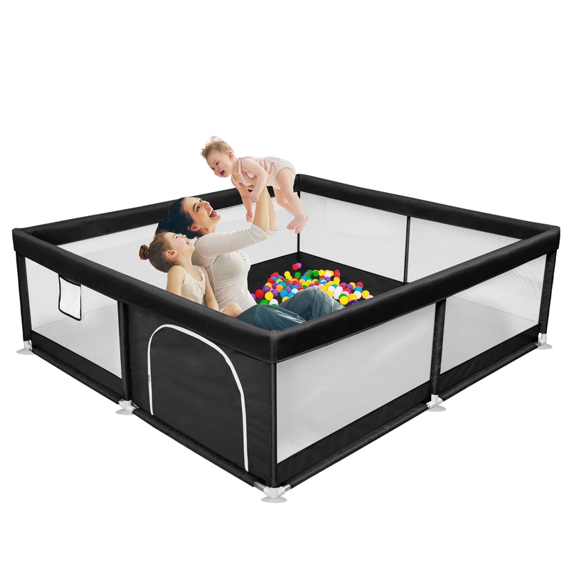 Baby Playpen Large Play Yard Fence for Toddlers,50"X50" Black10
