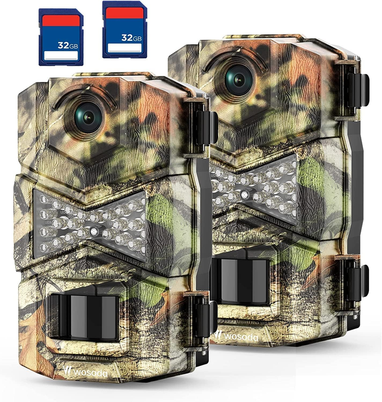 2 Pack 30MP Trail Cameras 1080P Night Vision Motion IP66 SD Card Wildlife Cam10