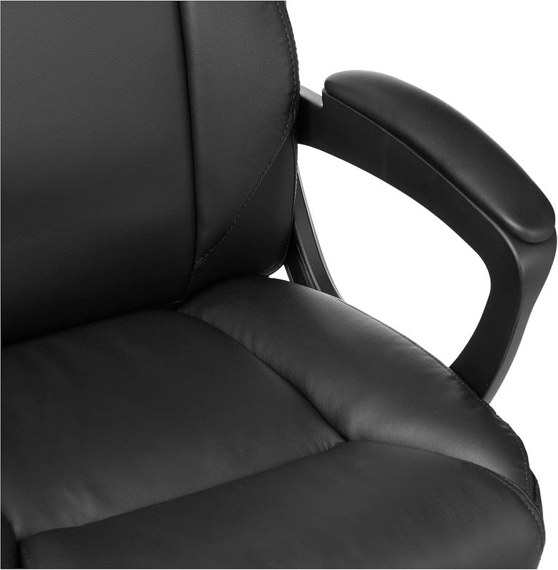 Height Adjustable Mid-Back Office Chair with Armrests - Classic Black Design5