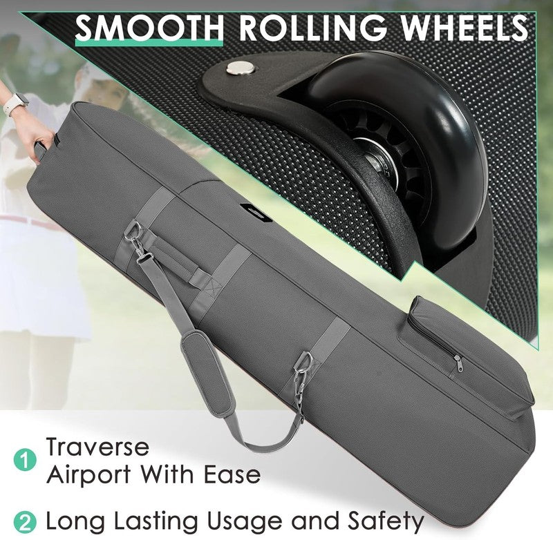 Golf Travel Bag Airline Friendly Hard Soft Case w Adjustable Rod & Should4