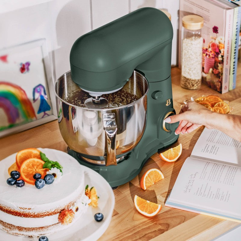 Beautiful 5.3 QT Stand Mixer w/ Flat Beater, Dough Hook by Drew Barrymore Green11
