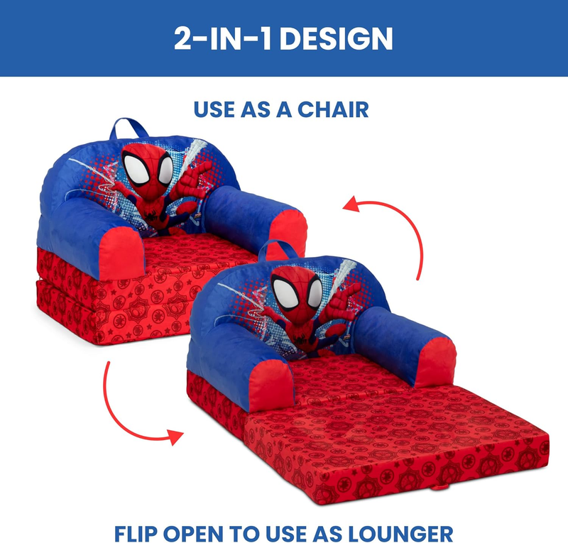   Spidey and His Amazing Friends Cozee Buddy Flip Out Kids Chair, Red3