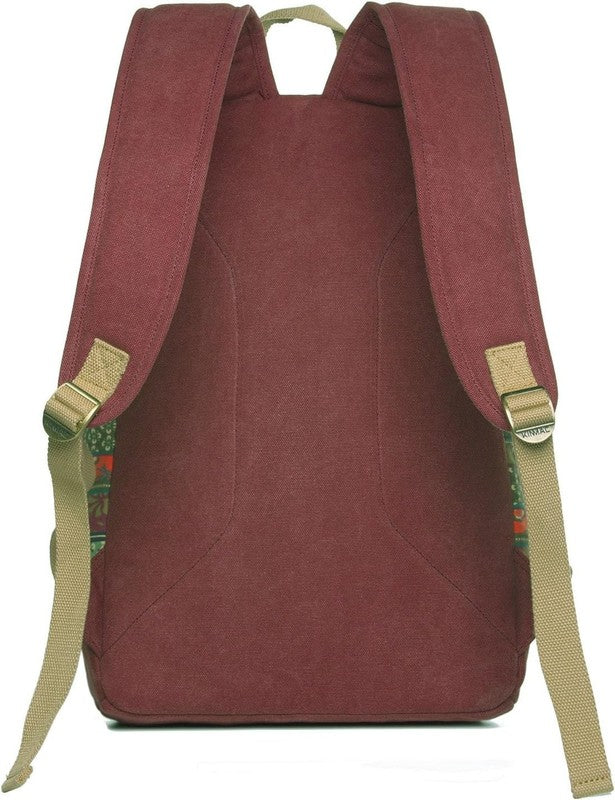 Canvas Bohemian Backpack Cushioned Straps Travel Outdoor Wine Color5