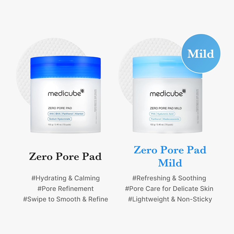 Zero Pore Pad Mild 2.0 Toner Pads 70ct PHA Exfoliating Korean Skincare2