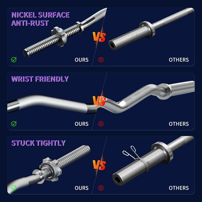 47" EZ Curl Bar for Weight Lifting, 220Lb Capacity, Home & Gym Use4