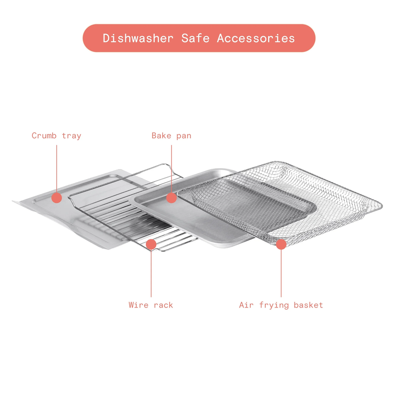 Infrared Air Fry Toaster Oven, 9-Slice, 1800 W, Black Sesame by Drew Barrymore6