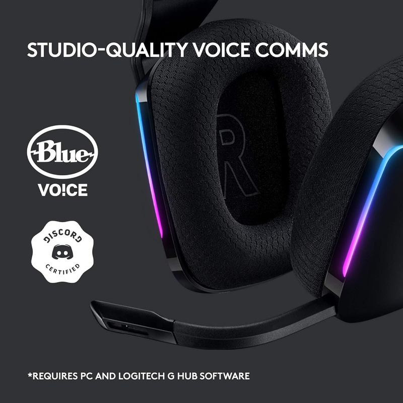 733 Lightspeed Wireless Gaming Headset, Suspension Headband, Lightsync RGB, Blue8