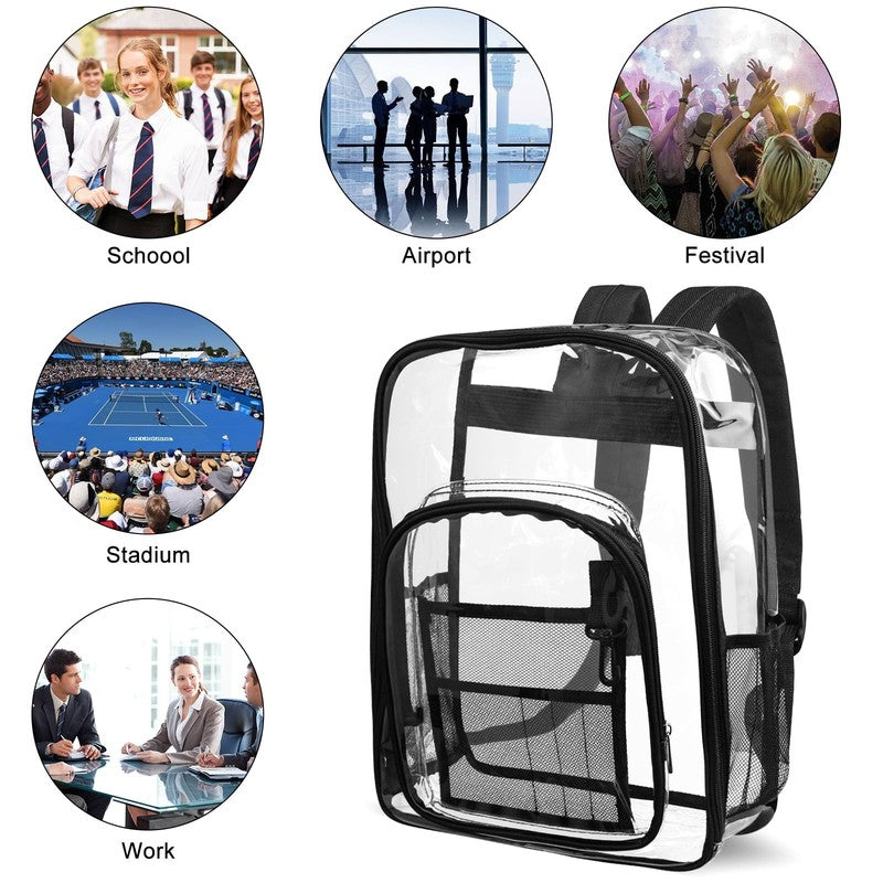 Heavy Duty Clear Backpacks Large Capacity Transparent Waterproof Backpacks for S3