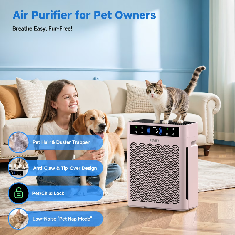 HEPA Air Purifier 2250 Sq Ft Home Pet Smoke Allergy Quiet Portable Pink4