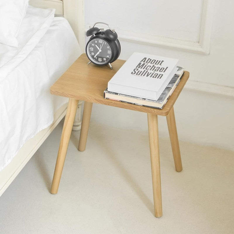 Small Wood Side Table End Table Natural Nightstand for Bedroom Office2