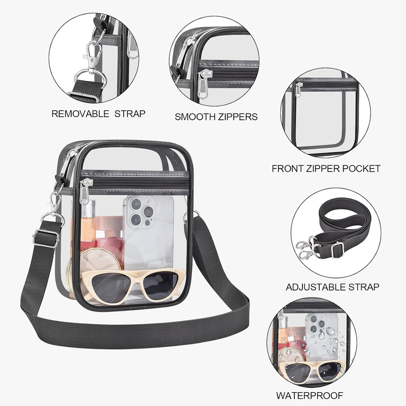 Clear Stadium Approved Crossbody Bag Transparent Messenger Purse4
