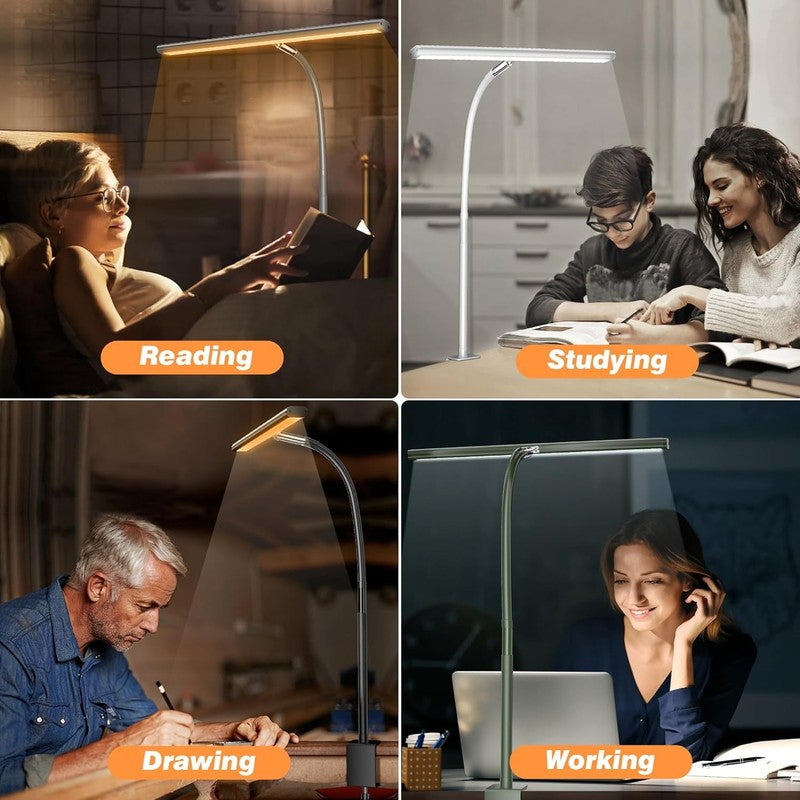 LED Desk Lamp for Office Home, Eye Caring Desk Light with Stepless Dimming Adjus4